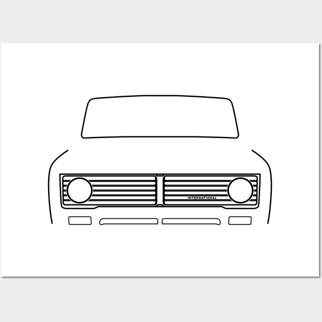 International Harvester IH Wagonmaster classic 1970s truck black outline Wall Art by soitwouldseem